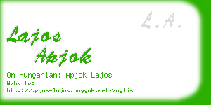 lajos apjok business card